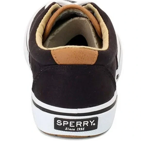 Sperry Halyard Black Canvas Sneakers 11.5 - Picture 3 of 8